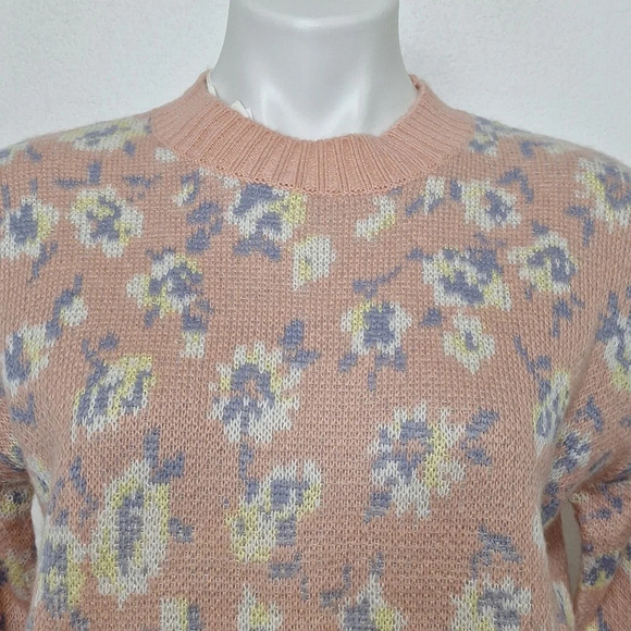 Workshop "NEW" Peachy Pink Crewneck Long Sleeve Thick Sweater Size XS - Picture 2 of 13